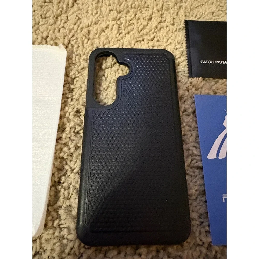 FNTCASE Black Phone Case with‎ Screen Protector for Samsung Galaxy